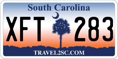 SC license plate XFT283