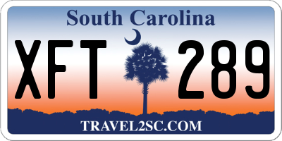 SC license plate XFT289