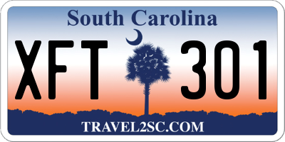 SC license plate XFT301
