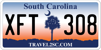 SC license plate XFT308