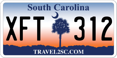 SC license plate XFT312