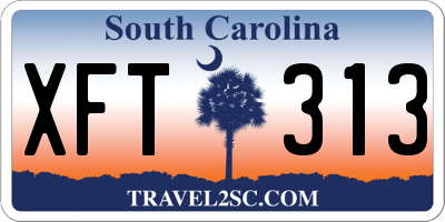 SC license plate XFT313