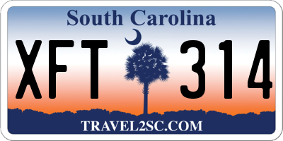 SC license plate XFT314