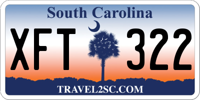 SC license plate XFT322