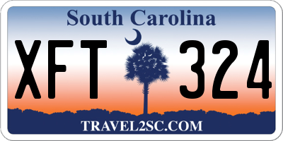 SC license plate XFT324