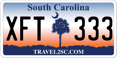 SC license plate XFT333