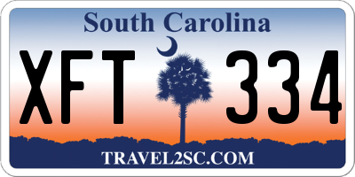 SC license plate XFT334