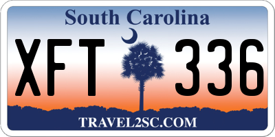 SC license plate XFT336