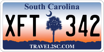 SC license plate XFT342
