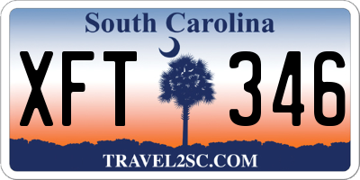 SC license plate XFT346