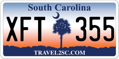 SC license plate XFT355