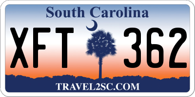 SC license plate XFT362