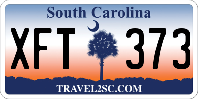 SC license plate XFT373