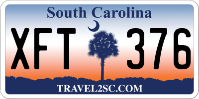 SC license plate XFT376