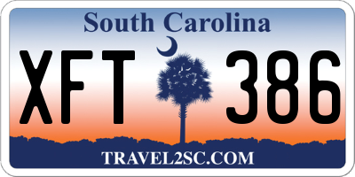 SC license plate XFT386