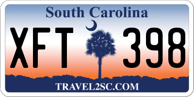 SC license plate XFT398