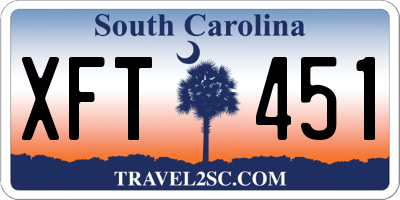 SC license plate XFT451