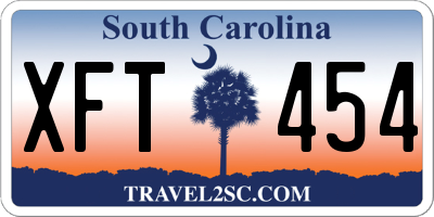 SC license plate XFT454