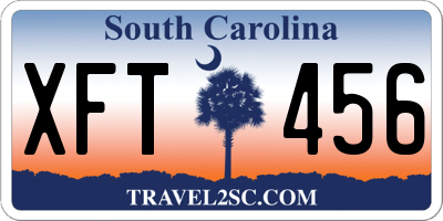 SC license plate XFT456