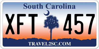SC license plate XFT457