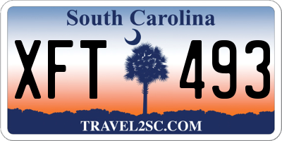 SC license plate XFT493