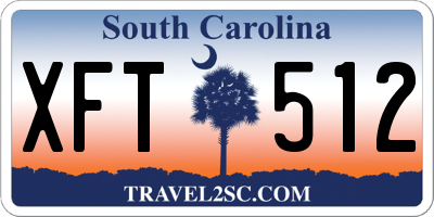 SC license plate XFT512