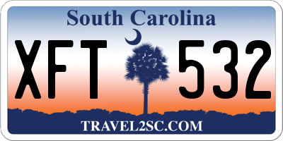 SC license plate XFT532
