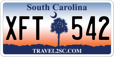 SC license plate XFT542