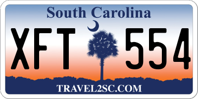 SC license plate XFT554