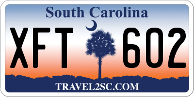 SC license plate XFT602