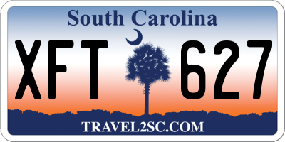 SC license plate XFT627
