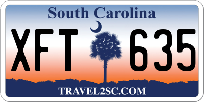 SC license plate XFT635