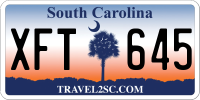 SC license plate XFT645