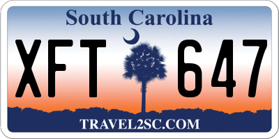 SC license plate XFT647