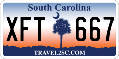 SC license plate XFT667