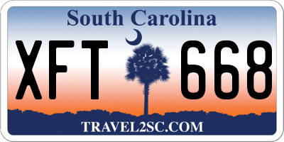 SC license plate XFT668