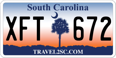 SC license plate XFT672