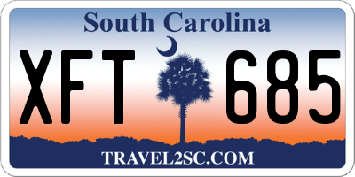 SC license plate XFT685
