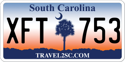 SC license plate XFT753