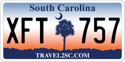SC license plate XFT757