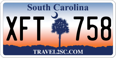 SC license plate XFT758