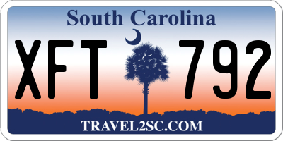 SC license plate XFT792