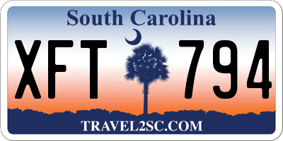 SC license plate XFT794