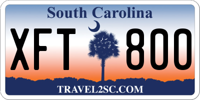 SC license plate XFT800