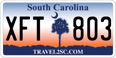 SC license plate XFT803