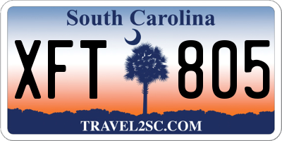 SC license plate XFT805