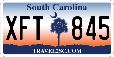 SC license plate XFT845