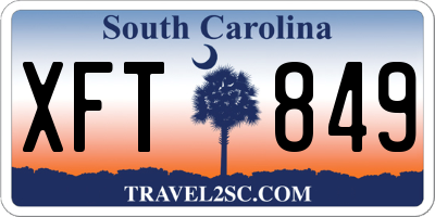 SC license plate XFT849