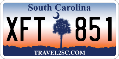 SC license plate XFT851