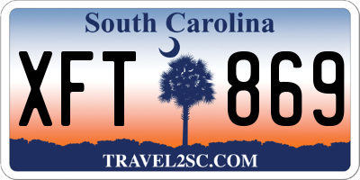 SC license plate XFT869